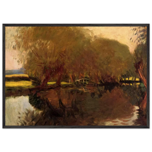 A Backwater at Calcot Near Reading - John Singer Sargent Framed Art Print – Black Wooden Frame - Default Title - -Framed Art Print