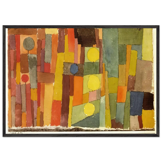 IN THE STYLE OF KAIROUAN 1914 - Paul Klee 70x100 cm / 28x40 inches Framed Art Print – Black Wooden Frame
