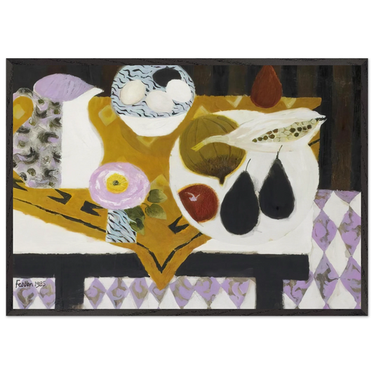 Bowl of Eggs - 1985 - Mary Fedden Framed Art Print – Black Wooden Frame - Default Title - -Framed Art Print