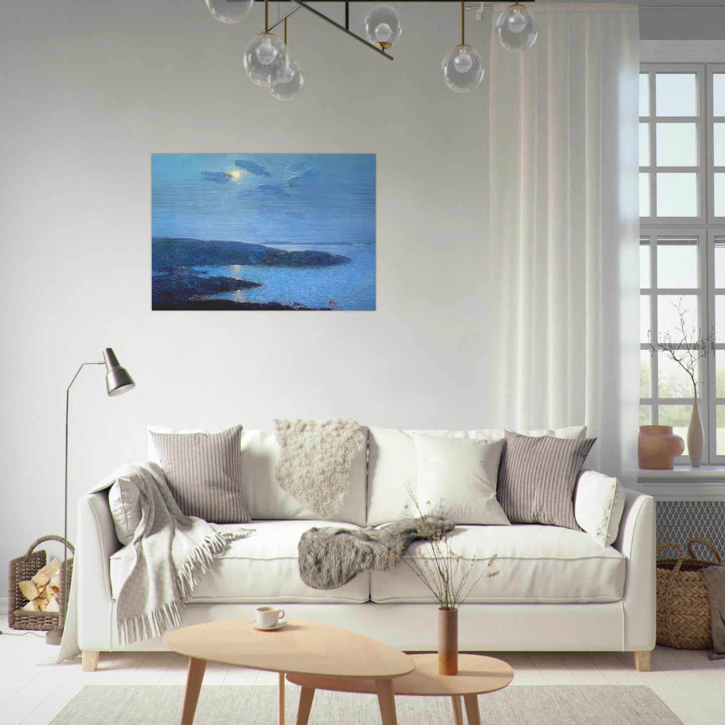 Moonlight - Childe Hassam Brushed Aluminum Print - 70x100 cm / 28x40 inches | Childe Hassam Aluminum Print | Childe Hassam Prints