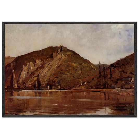 MEUSE RIVER AROUND NAMUR 1880 - Theo van Rysselberghe Framed Art Print – Black Wooden Frame - Default Title - -Framed Art Print