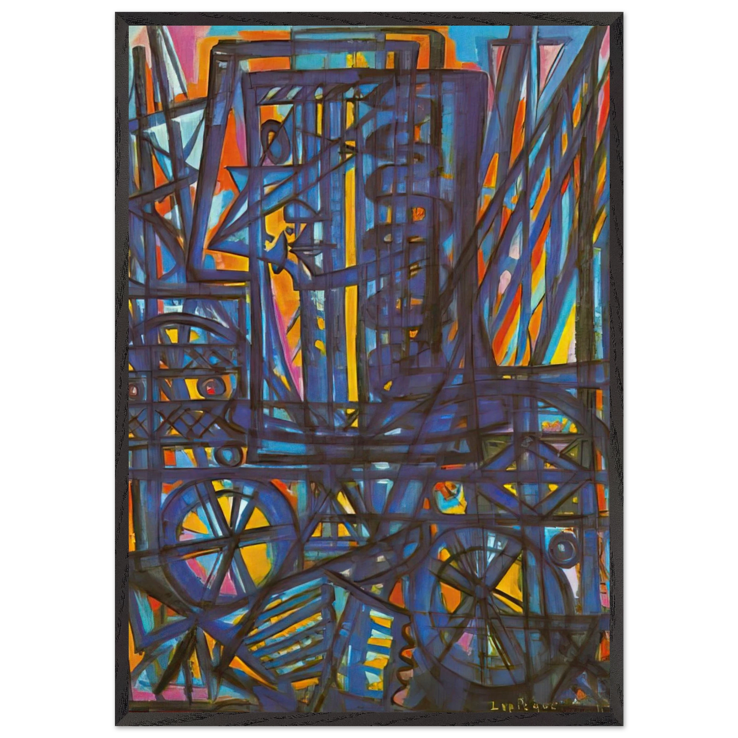 Jeanne dArc traversant la Loire - 1940 - Charles Lapicque Framed Art Print – Black Wooden Frame - Default Title - -Framed Art Print