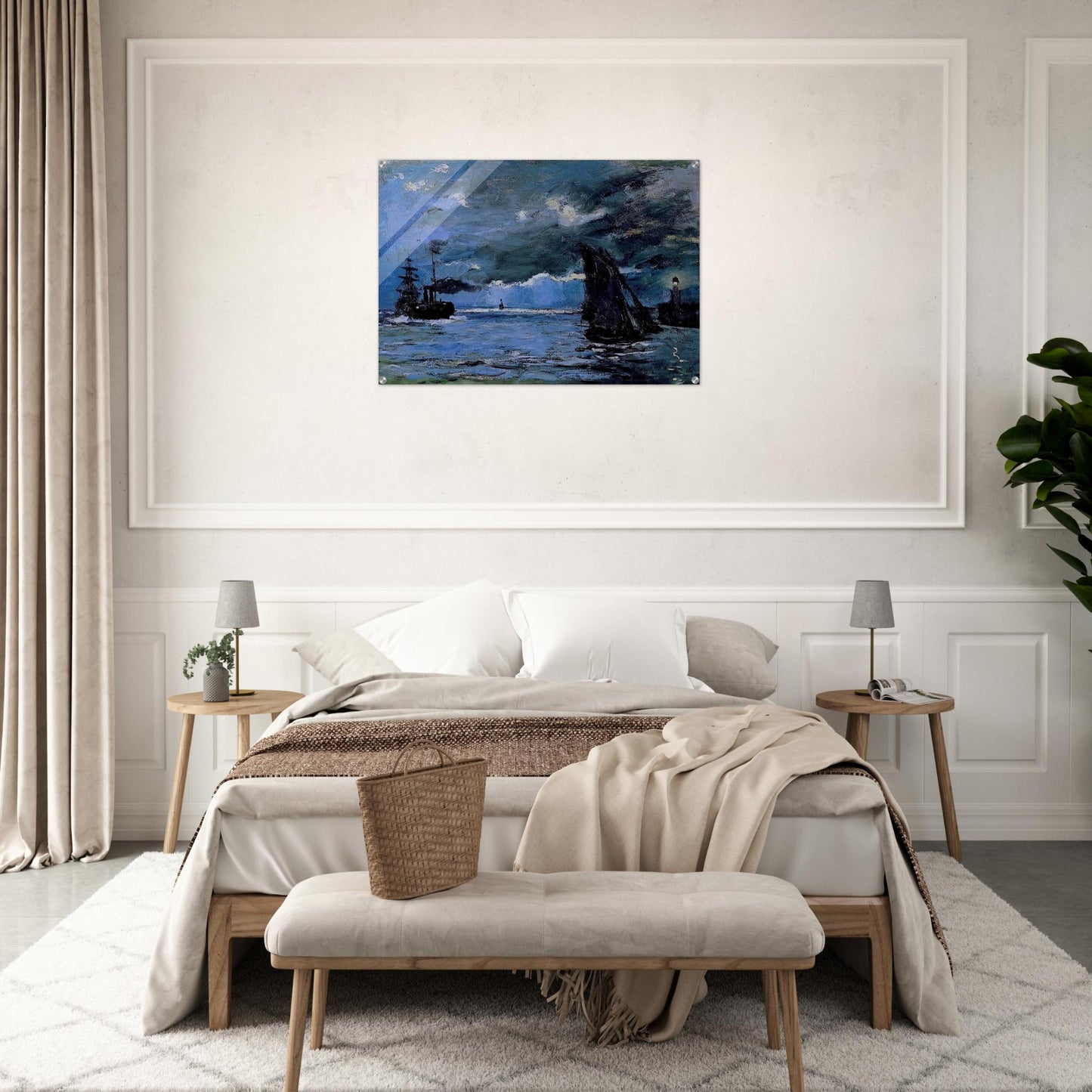 Seascape, Night Effect - claude monet Acrylic Print - 70x100 cm / 28x40″ inches