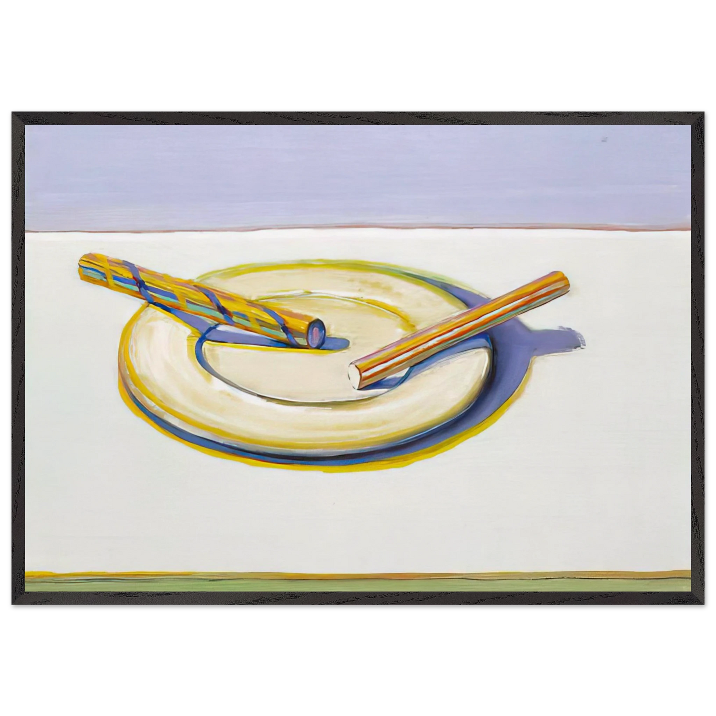 Two Candy Sticks - 2004 - Wayne Thiebaud Framed Art Print – Black Wooden Frame - Default Title - -Framed Art Print