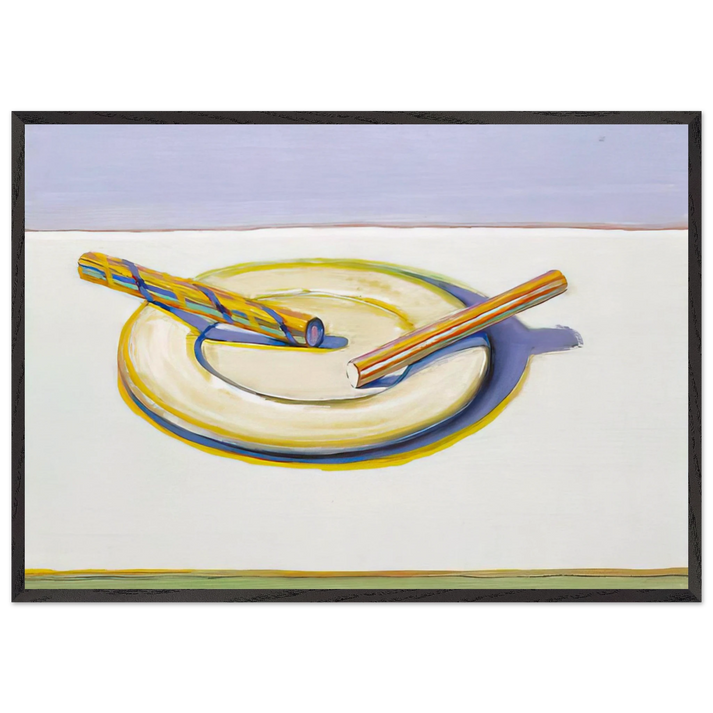 Two Candy Sticks - 2004 - Wayne Thiebaud 70x100 cm / 28x40 inches Framed Art Print – Black Wooden Frame