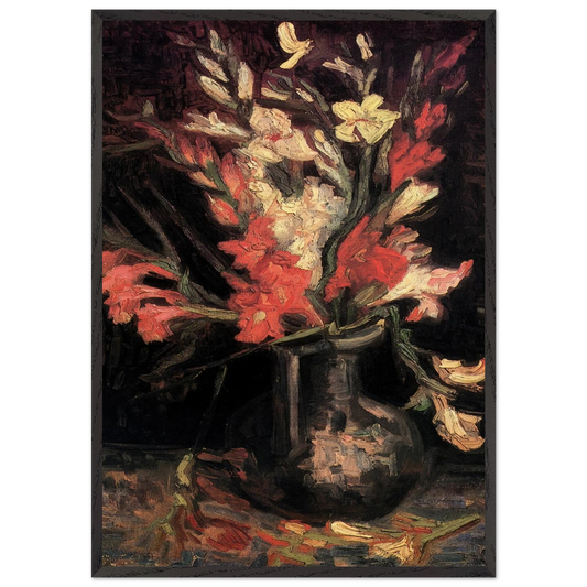 Vase with Red Gladioli - Vincent van Gogh Framed Art Print – Black Wooden Frame - Default Title - -Framed Art Print