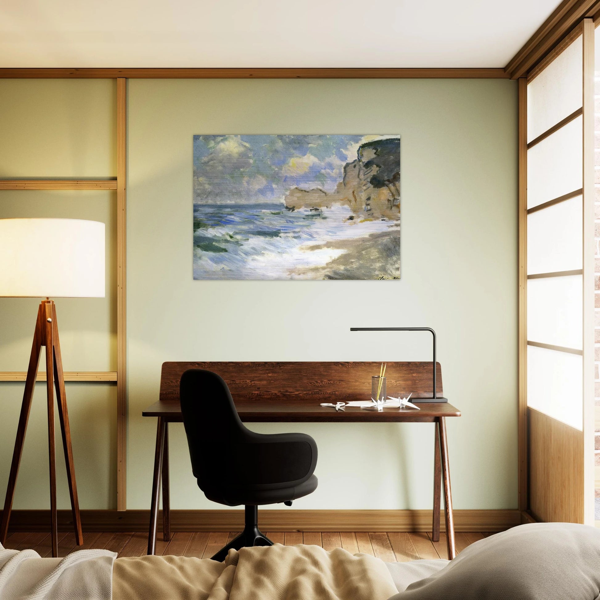 Receding Waves - claude monet Brushed Aluminum Print - 70x100 cm / 28x40 inches | claude monet Aluminum Print | claude monet Prints