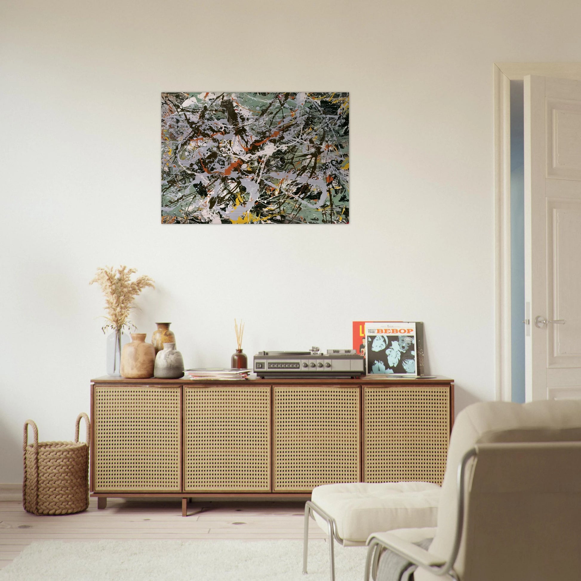 UNTITLED GREEN SILVER 1949 - Jackson Pollock Brushed Aluminum Print - 70x100 cm / 28x40 inches | Jackson Pollock Aluminum Print | Jackson Pollock Prints