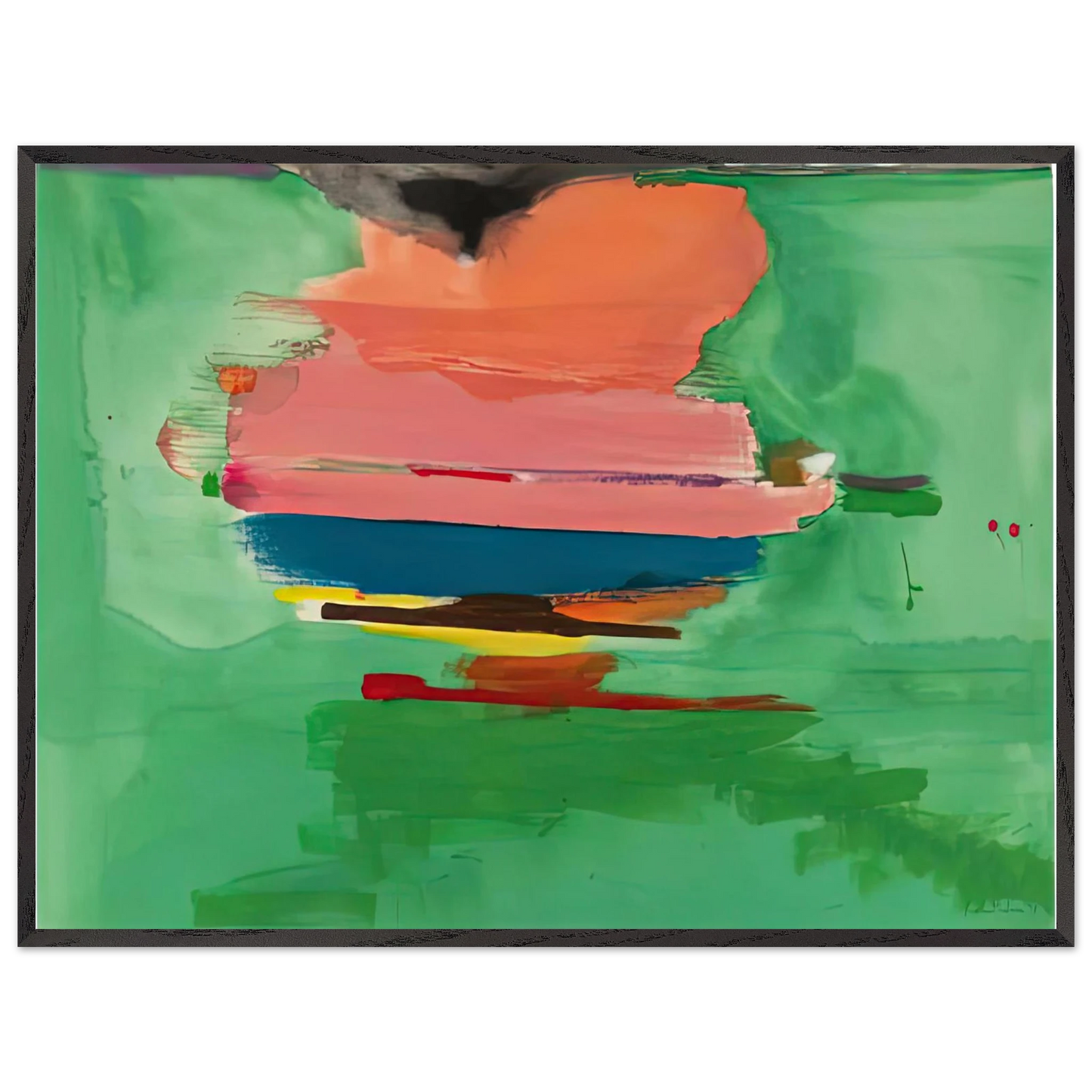 Helen Frankenthaler - Untitled, 1973- Wall Art - 21x29.7 cm / 8x12" - Premium Wooden Framed Poster With Fine Art Paper - Wood frame