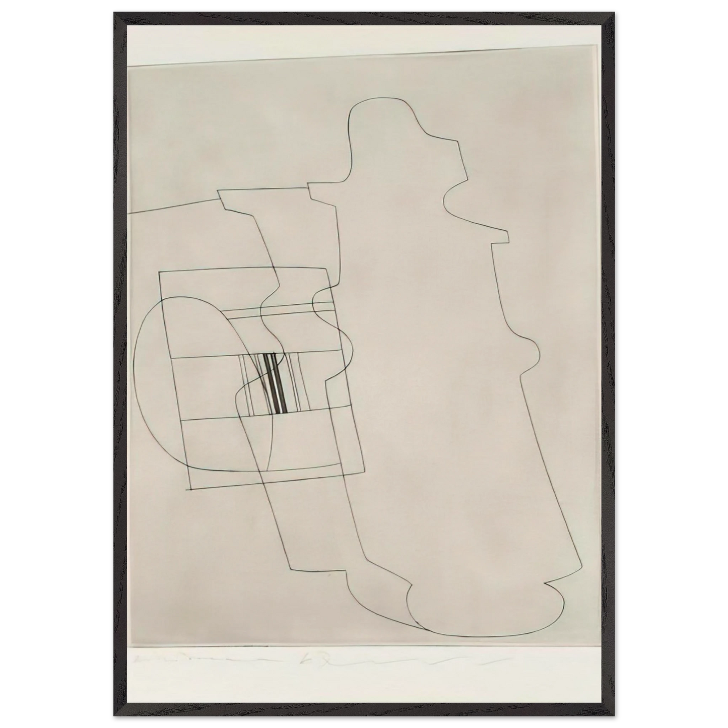 Glass topped bottle - 1967 - Ben Nicholson Framed Art Print – Black Wooden Frame - Default Title - -Framed Art Print