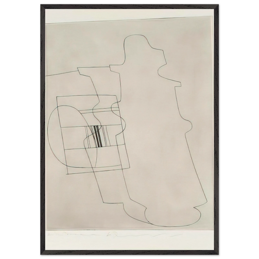 Glass topped bottle - 1967 - Ben Nicholson Framed Art Print – Black Wooden Frame - Default Title - -Framed Art Print