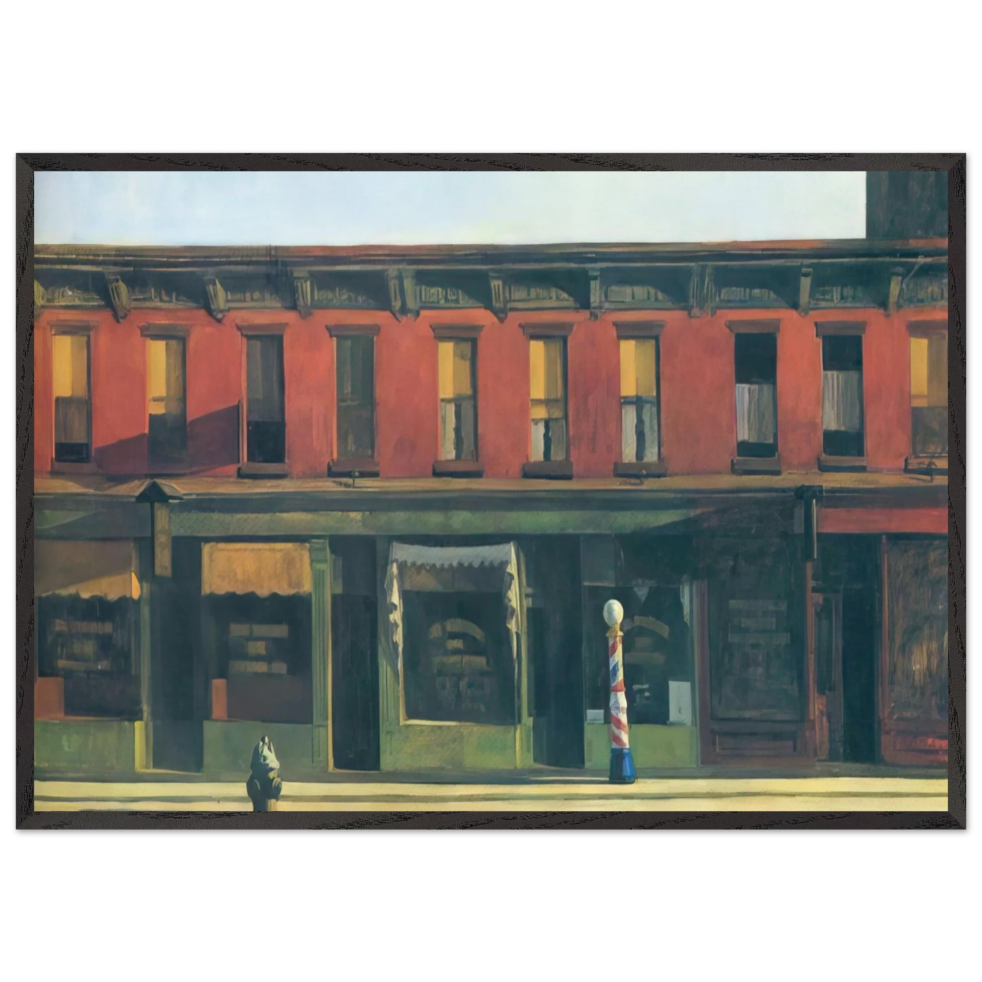Early Sunday Morning - Edward Hopper Framed Art Print – Black Wooden Frame - Default Title - -Framed Art Print