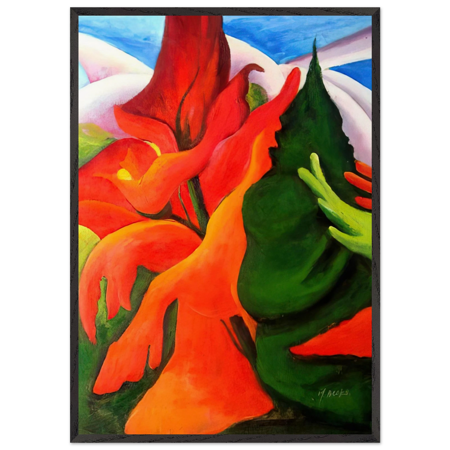 Melting Volcano - Georgia OKeeffe 70x100 cm / 28x40 inches Framed Art Print – Black Wooden Frame
