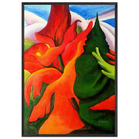 Melting Volcano - Georgia OKeeffe 70x100 cm / 28x40 inches Framed Art Print – Black Wooden Frame