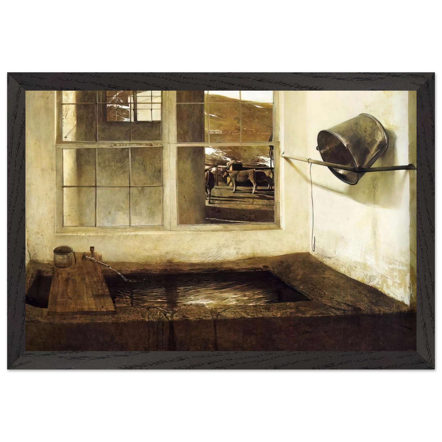 Andrew Wyeth - SPRING FED Wall Art - 30x40 cm / 12x16 inches - Premium Wooden Framed Poster With Fine Art Paper - White frame