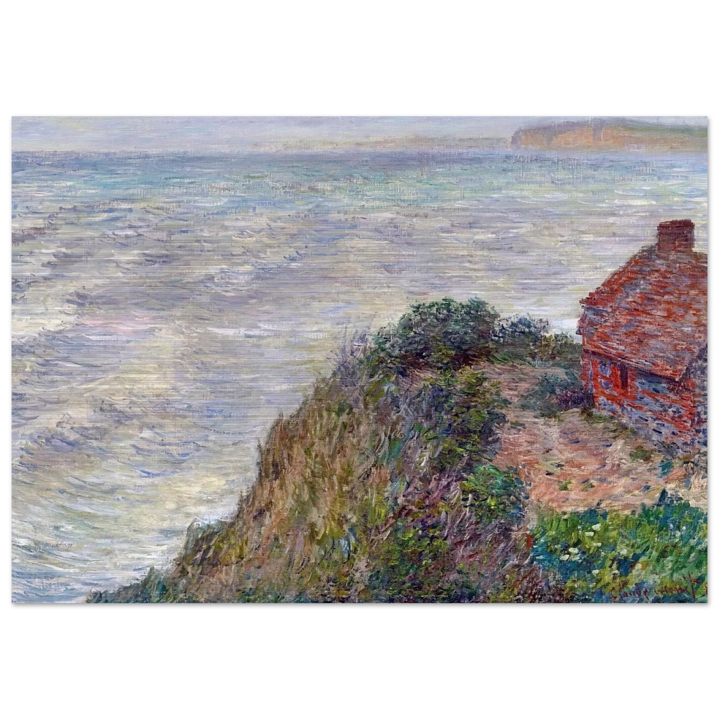 Fisherman`s House in Petit-Ailly - claude monet Brushed Aluminum Print - 70x100 cm / 28x40 inches | claude monet Aluminum Print | claude monet Prints
