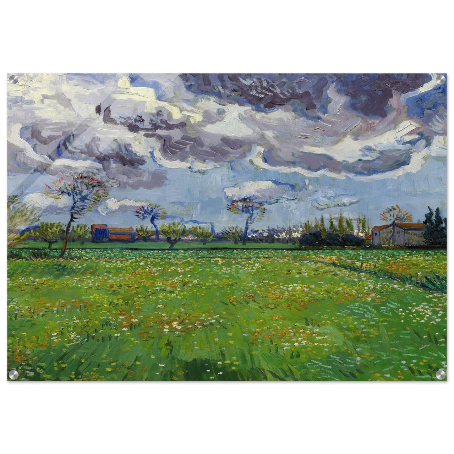 Landscape under a Stormy Sky - Vincent van Gogh Acrylic Print - 70x100 cm / 28x40″ inches