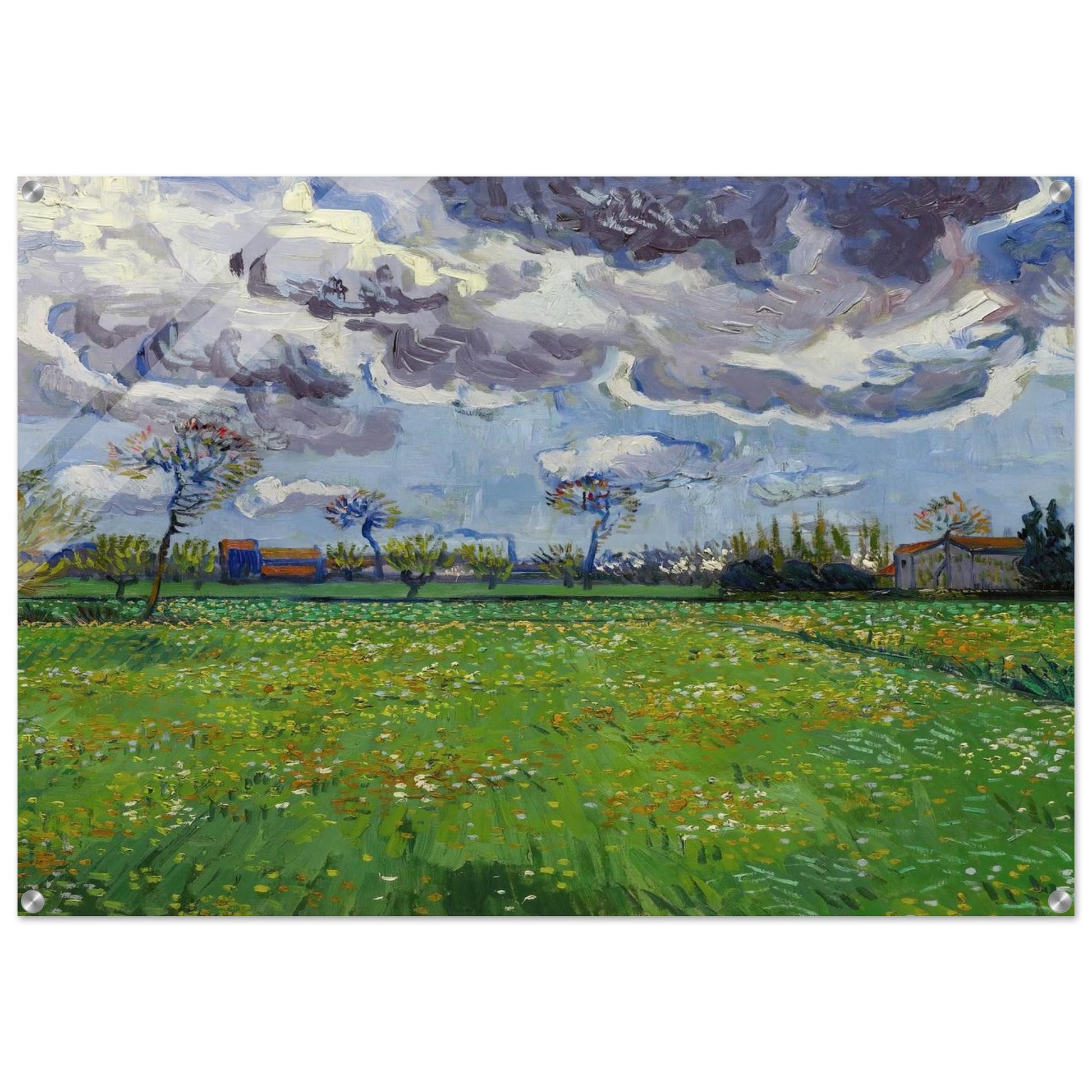 Landscape under a Stormy Sky - Vincent van Gogh Acrylic Print - 70x100 cm / 28x40″ inches
