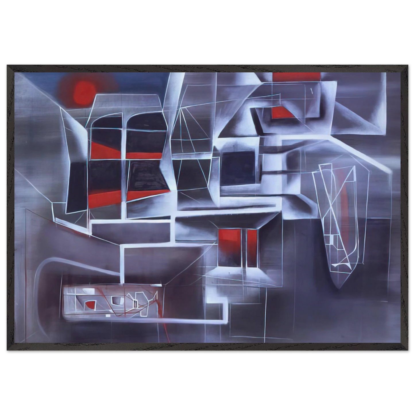 Night Subway - 1948 - Jimmy Ernst Framed Art Print – Black Wooden Frame - Default Title - -Framed Art Print