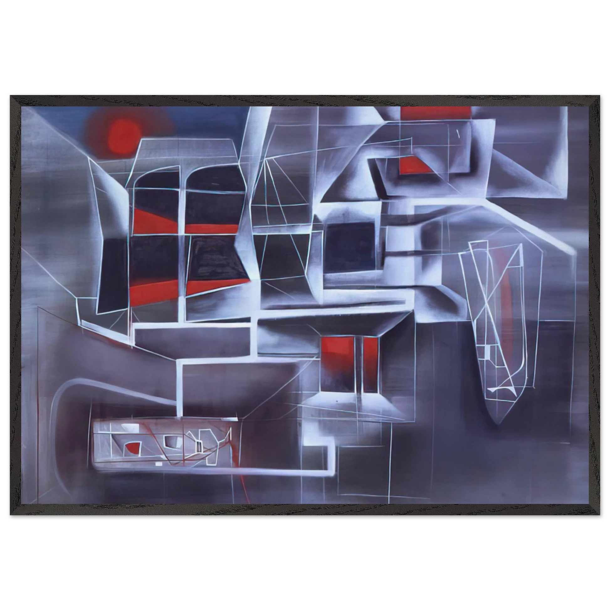 Night Subway - 1948 - Jimmy Ernst Framed Art Print – Black Wooden Frame - Default Title - -Framed Art Print