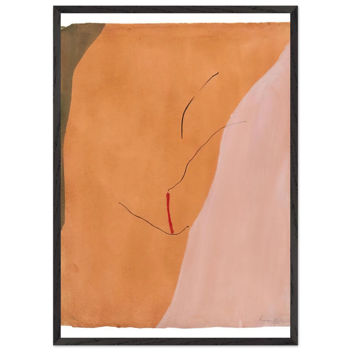 Helen Frankenthaler - Sanguine Mood - 1971 Wall art - 20x25 cm / 8x10 inches - Premium Wooden Framed Poster With Fine Art Paper - Wood frame