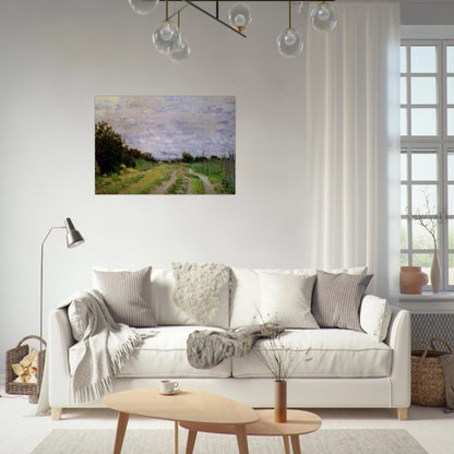 Lane in the Vineyards at Argenteuil - claude monet Brushed Aluminum Print - 70x100 cm / 28x40 inches | claude monet Aluminum Print | claude monet Prints