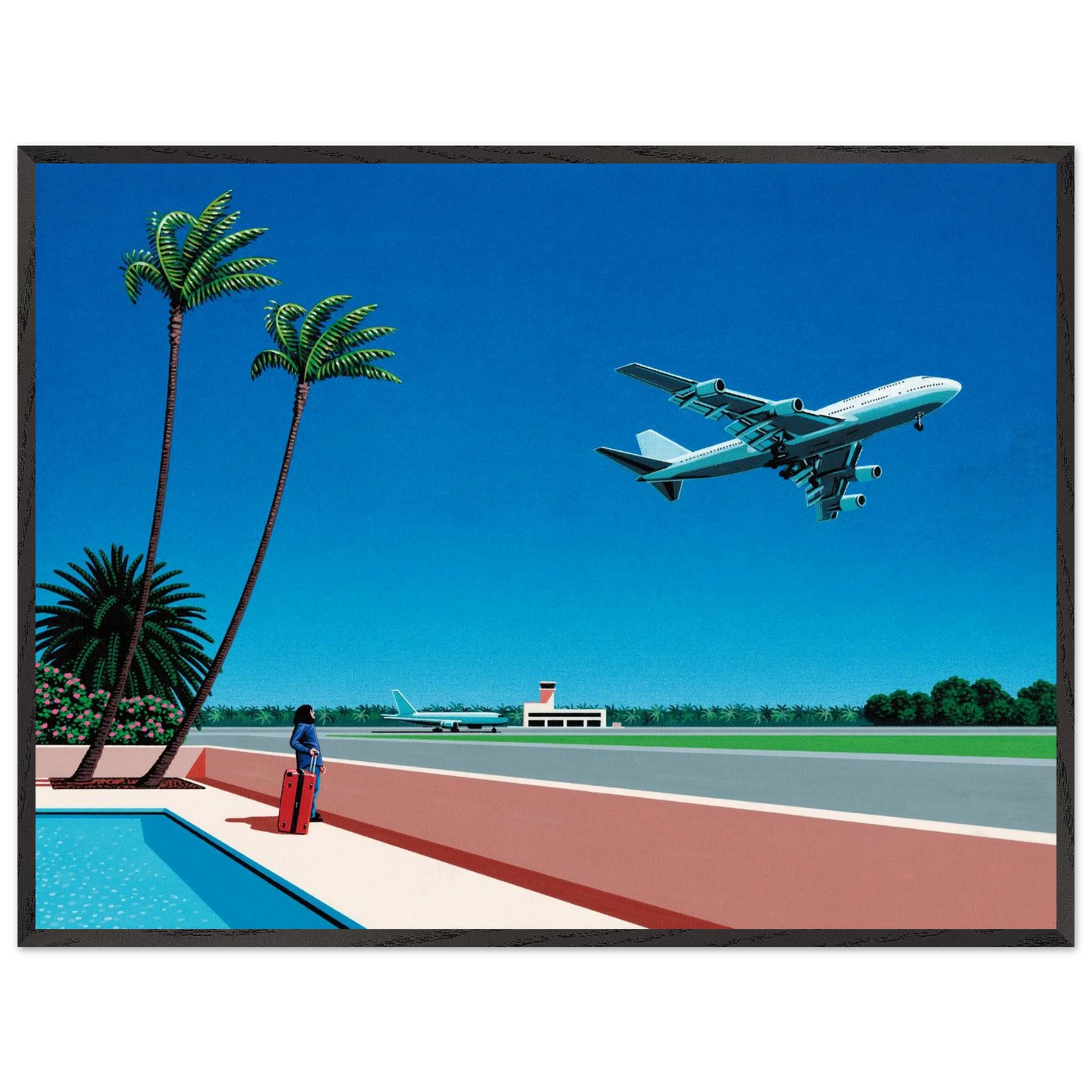 Hiroshi Nagai - Finest B-R-E-E-Z-E Takeoff Wall Art - 60x80 cm / 24x32 inches - Premium Wooden Framed Poster With Fine Art Paper - White frame