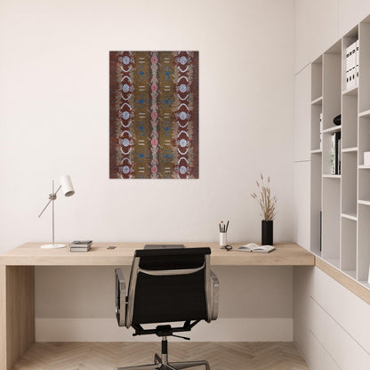 Honey Ant Dreaming - 1993 - Clifford Possum Tjapaltjarri Brushed Aluminum Print - 70x100 cm / 28x40 inches | Clifford Possum Tjapaltjarri Aluminum Print | Clifford Possum Tjapaltjarri Prints
