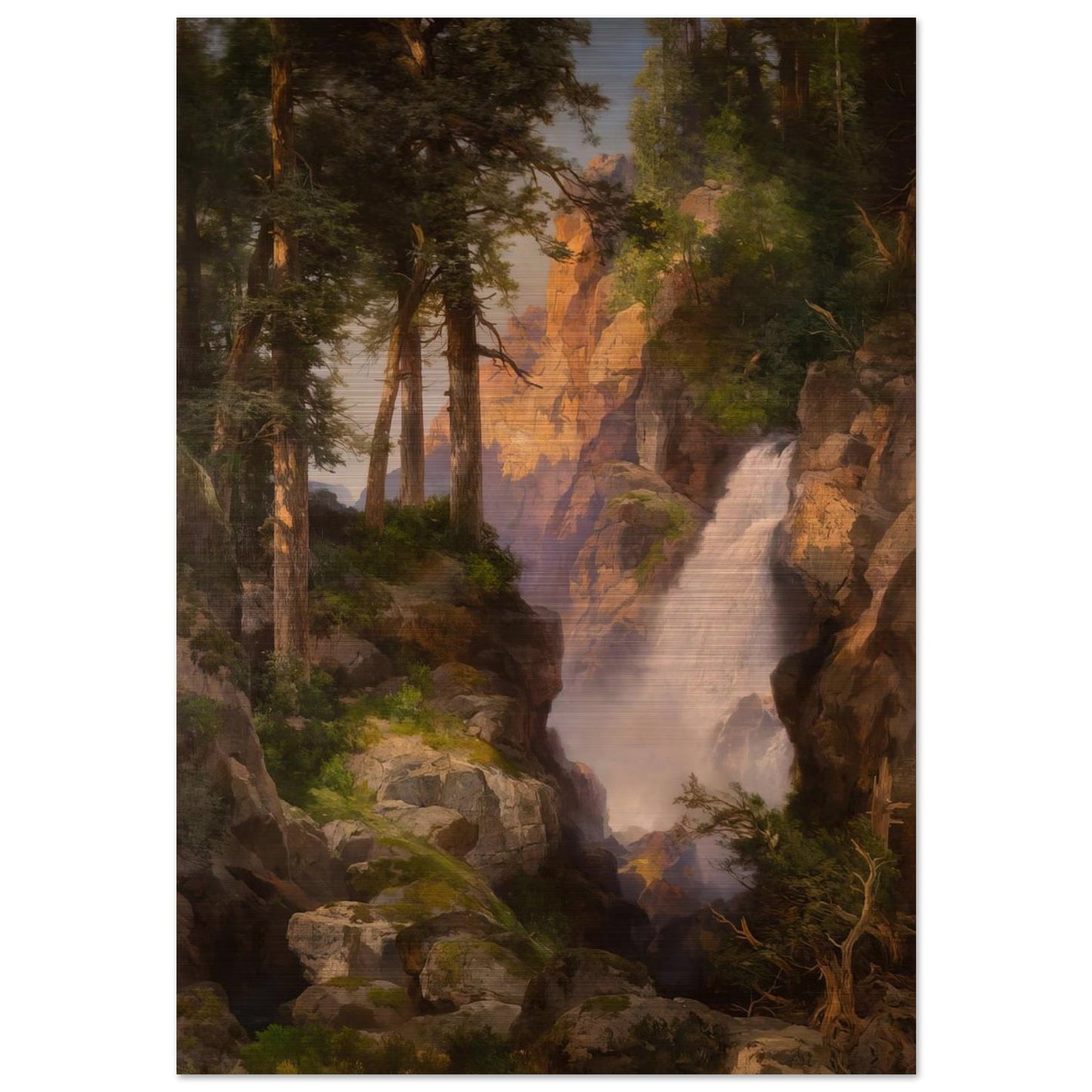 Falls at Toltec Gorge - Thomas Moran Brushed Aluminum Print - 70x100 cm / 28x40 inches | Thomas Moran Aluminum Print | Thomas Moran Prints