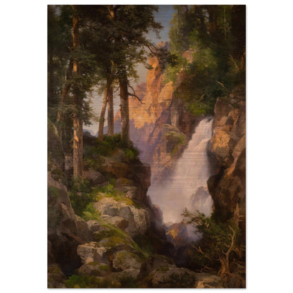 Falls at Toltec Gorge - Thomas Moran Brushed Aluminum Print - 70x100 cm / 28x40 inches | Thomas Moran Aluminum Print | Thomas Moran Prints