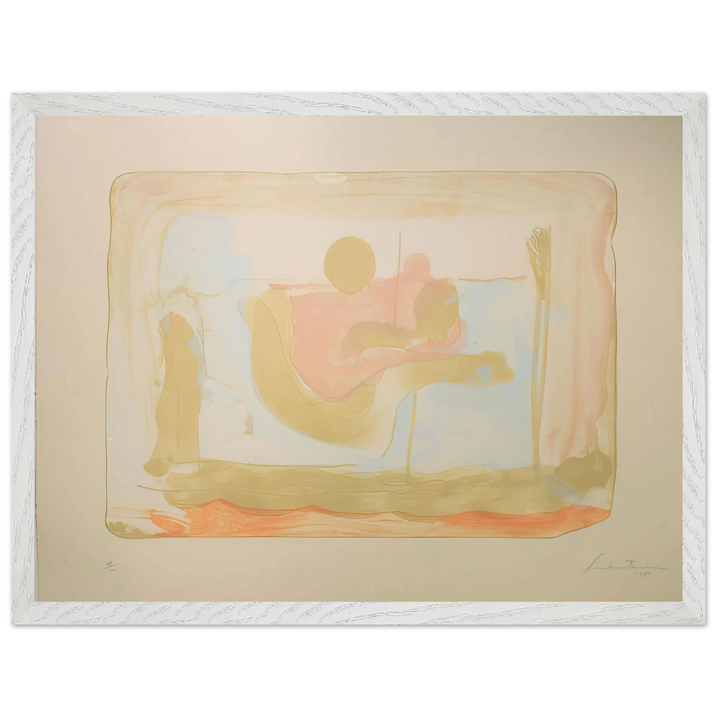 Helen Frankenthaler - Reflections I - 1995 Wall art - A3 (29.7 x 42  cm) - Premium Wooden Framed Poster With Fine Art Paper - White frame