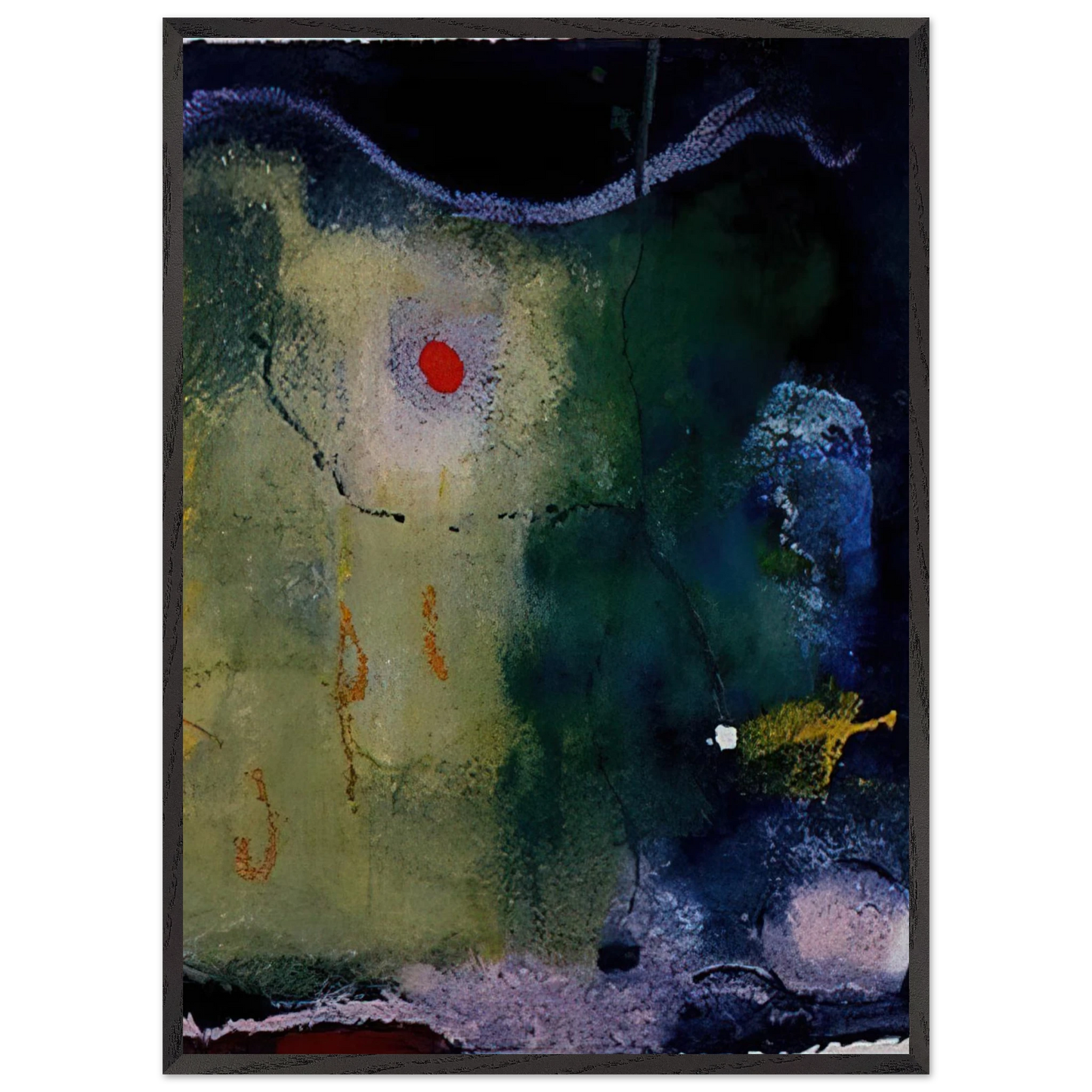 Helen Frankenthaler - The Other Side of the Moon - 1995 Wall art - A1 (59.4 x 84.1  cm) - Premium Wooden Framed Poster With Fine Art Paper - Wood frame