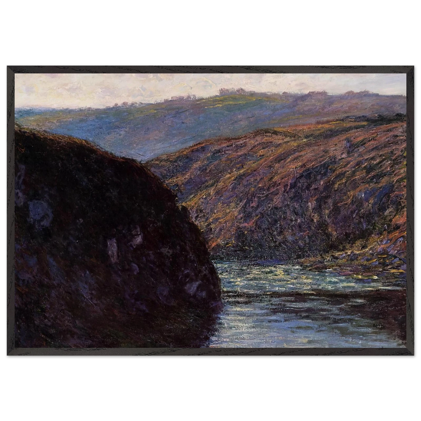 Valley of the Creuse Afternoon Sunlight - claude monet Framed Art Print – Black Wooden Frame - Default Title - -Framed Art Print