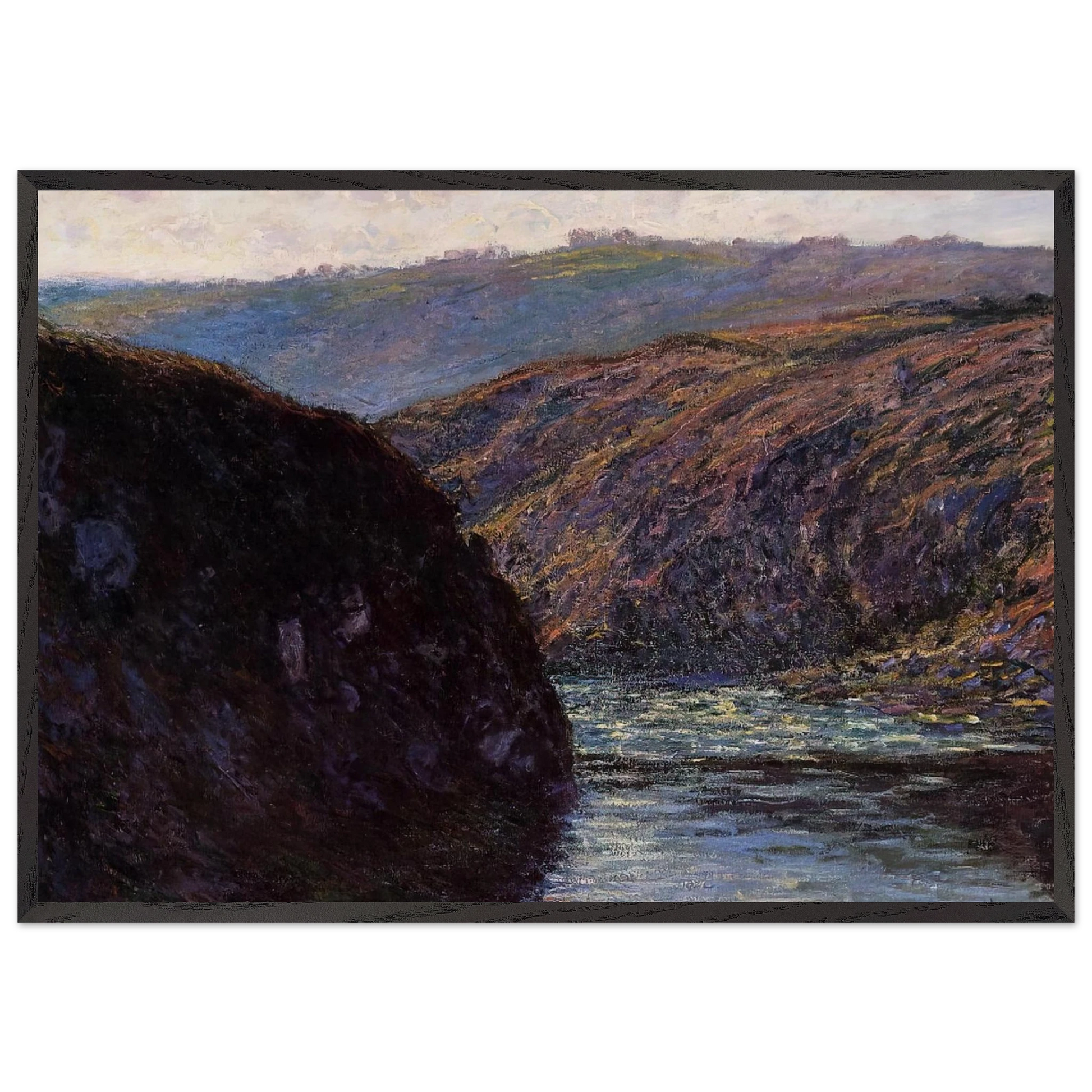 Valley of the Creuse Afternoon Sunlight - claude monet Framed Art Print – Black Wooden Frame - Default Title - -Framed Art Print