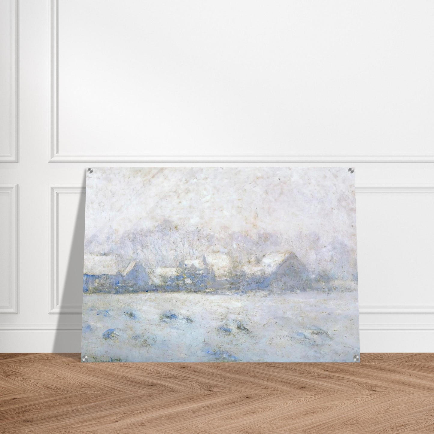Snow Effect, Giverny - claude monet Acrylic Print - 70x100 cm / 28x40″ inches