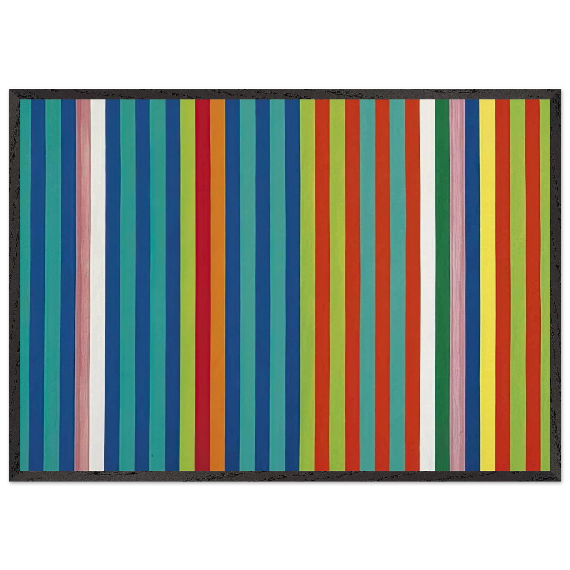 Orange Twitter - 1966 - Gene Davis Framed Art Print – Black Wooden Frame - Default Title - -Framed Art Print