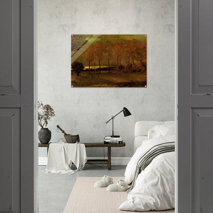 Autumn Landscape at Dusk - Vincent van Gogh Acrylic Print - 70x100 cm / 28x40″ inches