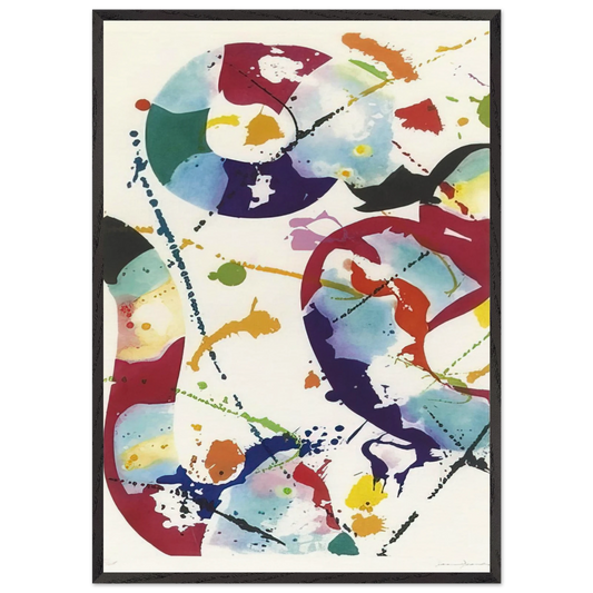 Untitled  SFE-85  - Sam Francis 70x100 cm / 28x40 inches Framed Art Print – Black Wooden Frame