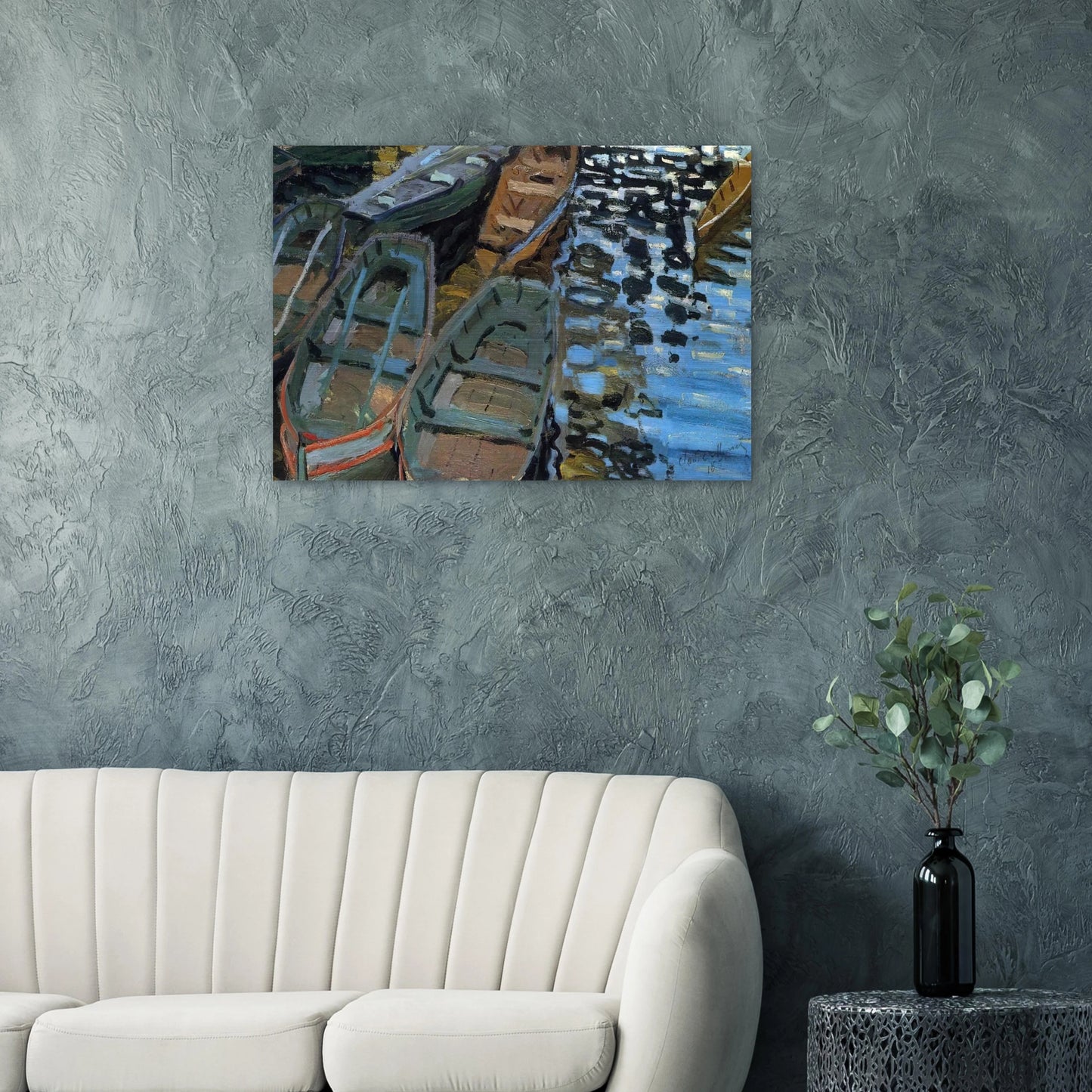 Bathers at La Grenouillere - claude monet Brushed Aluminum Print - 70x100 cm / 28x40 inches | claude monet Aluminum Print | claude monet Prints