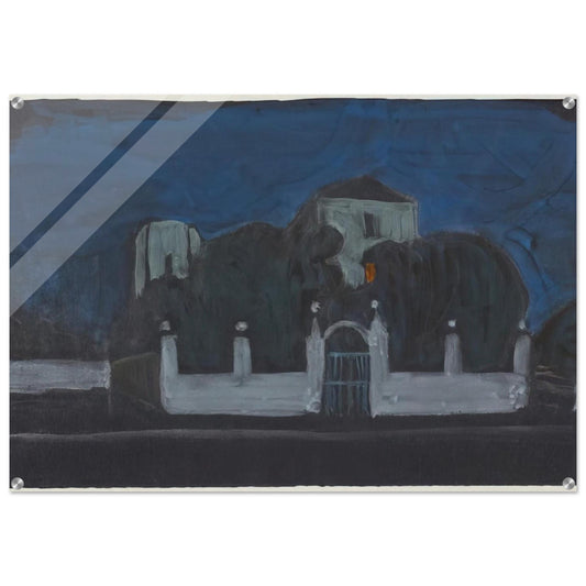 NIGHT GARDEN WITH BUILDINGS - Gabriele Munter Acrylic Print - 70x100 cm / 28x40″ inches | Gabriele Munter Wall Art | Gabriele Munter Prints