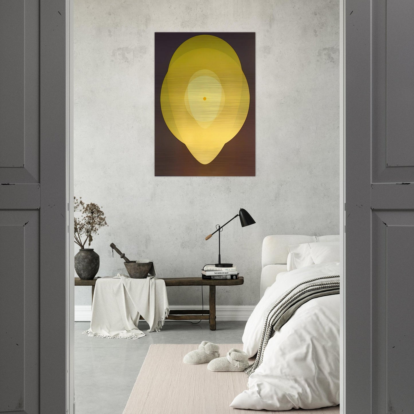 Yellow Mandala - 1970 - Clarence Holbrook Carter Brushed Aluminum Print - 70x100 cm / 28x40 inches | Clarence Holbrook Carter Aluminum Print | Clarence Holbrook Carter Prints