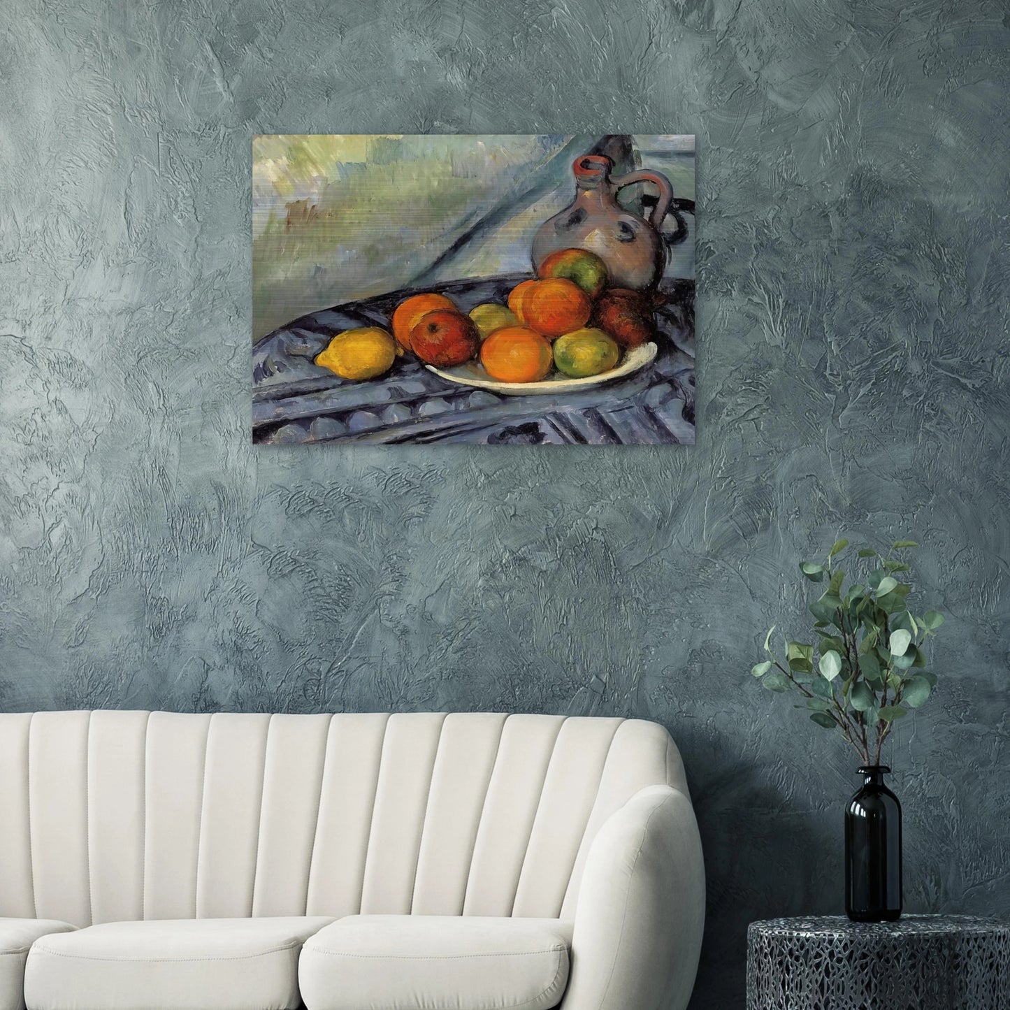 Fruit and Jug on a Table - Paul Cézanne Brushed Aluminum Print - 70x100 cm / 28x40 inches | Paul Cézanne Aluminum Print | Paul Cézanne Prints