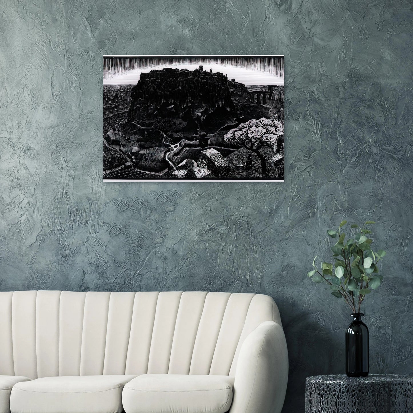 VITORCHIANO NEL CIMINO - MC Escher Brushed Aluminum Print - 70x100 cm / 28x40 inches | MC Escher Aluminum Print | MC Escher Prints