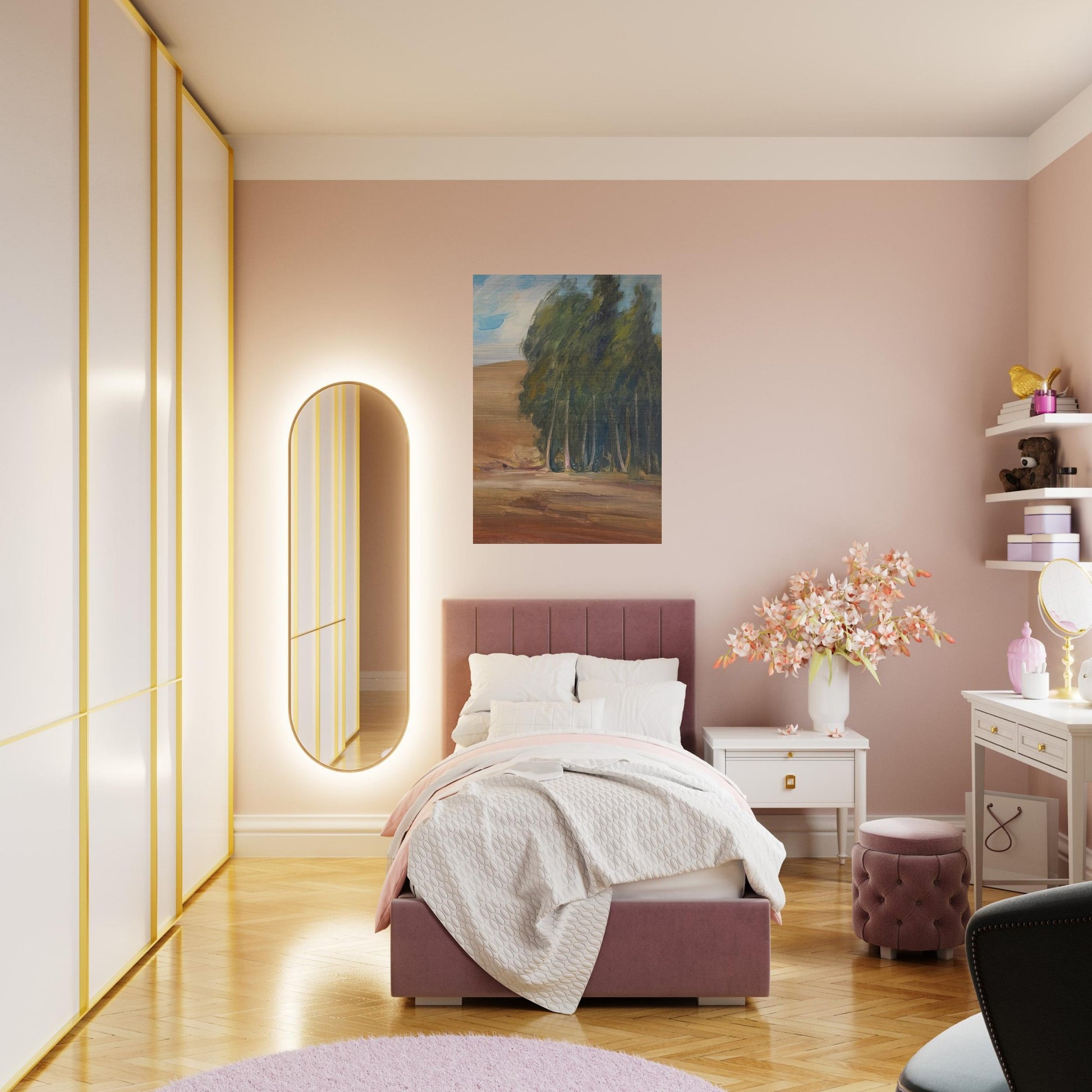 A Grove of Windswept Trees - Tonalism - Xavier Martinez Brushed Aluminum Print - 70x100 cm / 28x40 inches | Xavier Martinez Aluminum Print | Xavier Martinez Prints