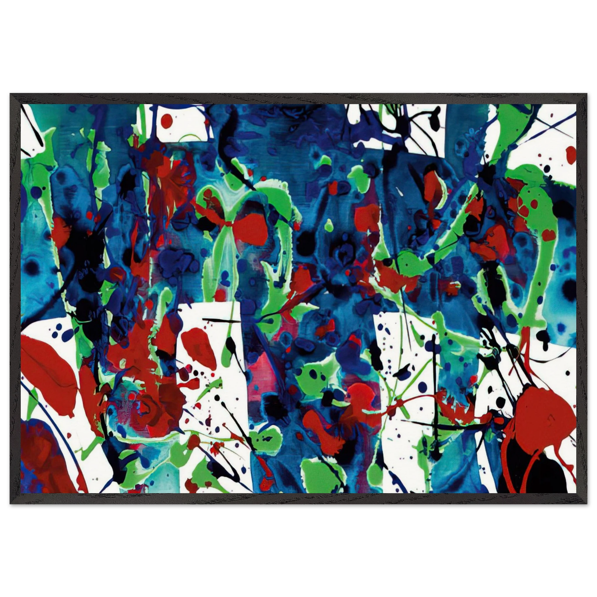 Untitled  SFP94-33  SFF 1709  - Sam Francis Framed Art Print – Black Wooden Frame - Default Title - -Framed Art Print