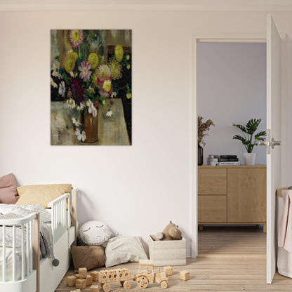 Anemones and Dahlias - Post-Impressionism - Le Pho Brushed Aluminum Print - 70x100 cm / 28x40 inches | Le Pho Aluminum Print | Le Pho Prints