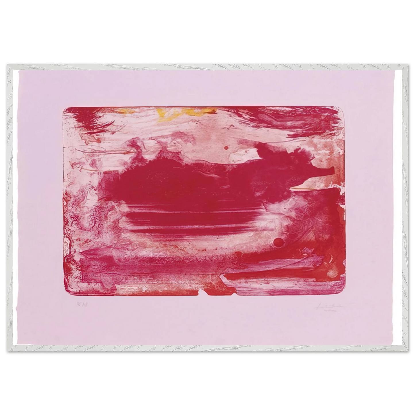 Helen Frankenthaler - The Red Sea - 1982 Wall art - A1 (59.4 x 84.1  cm) - Premium Wooden Framed Poster With Fine Art Paper - Black frame