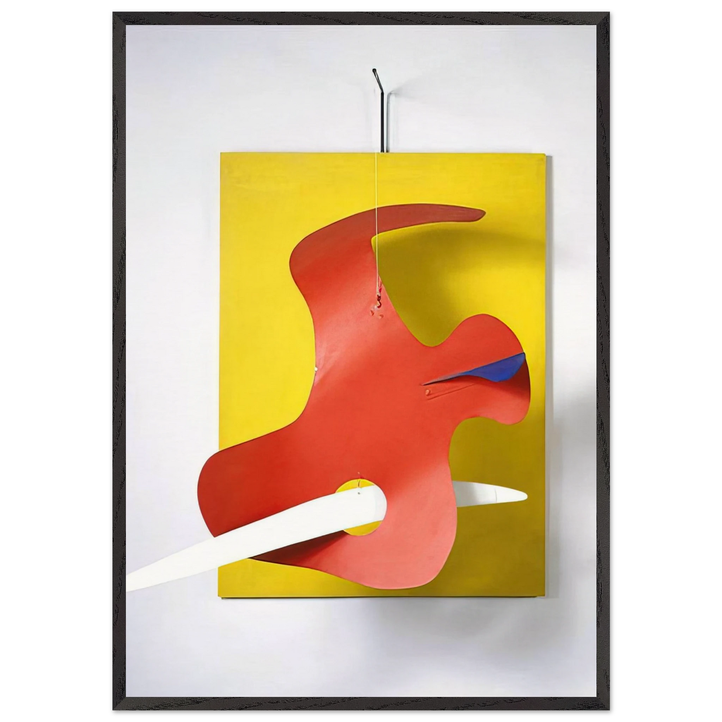 FORM AGAINST YELLOW YELLOW PANEL 1936 - Alexander Calder Framed Art Print – Black Wooden Frame - Default Title - -Framed Art Print