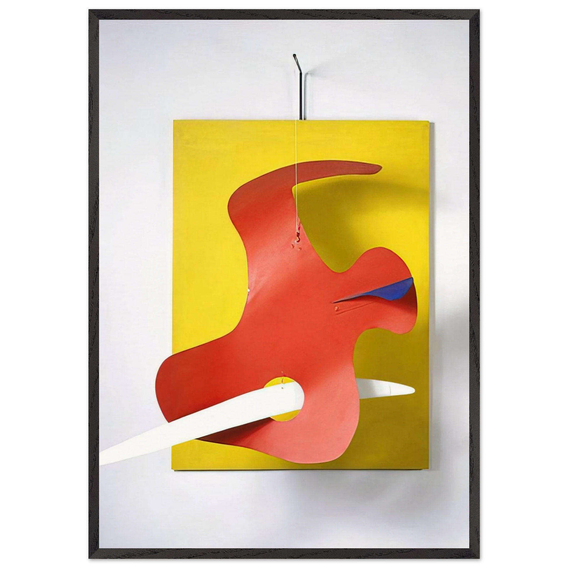 FORM AGAINST YELLOW YELLOW PANEL 1936 - Alexander Calder Framed Art Print – Black Wooden Frame - Default Title - -Framed Art Print
