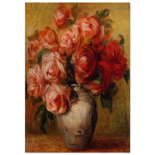 Still Life with Roses - Pierre-Auguste Renoir Brushed Aluminum Print - 70x100 cm / 28x40 inches | Pierre-Auguste Renoir Aluminum Print | Pierre-Auguste Renoir Prints